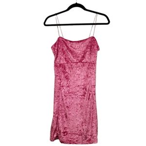 Pink Forever 21 Women's Crushed Velvet Mini Dress